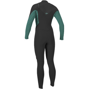 2024 O'Neill Womens Hyperfreak 4/3+mm Chest Zip Wetsuit 5349 - Raven / Bristol